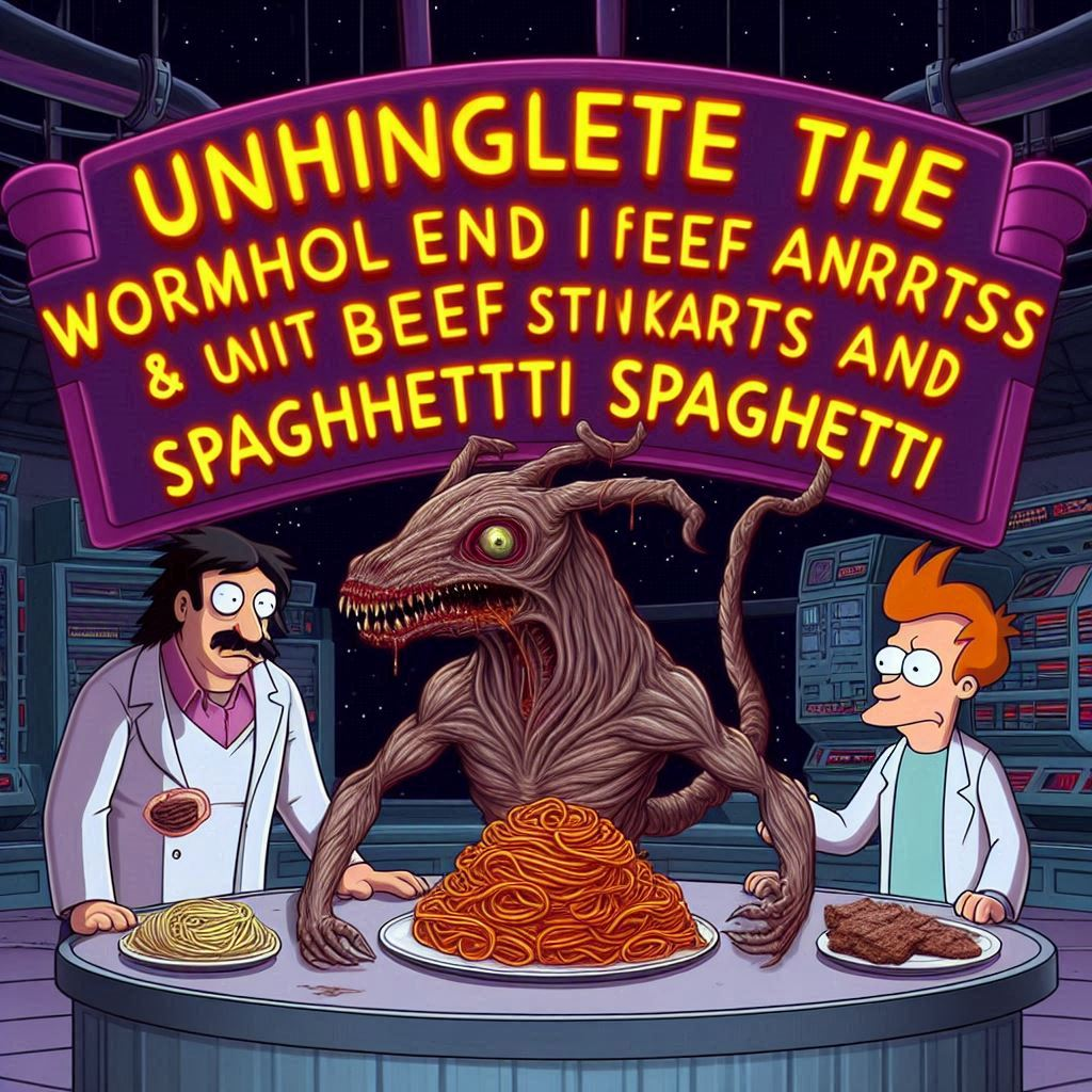 SPAGHETTI MONSTER EATING YOUR SOUL WITH MEAT