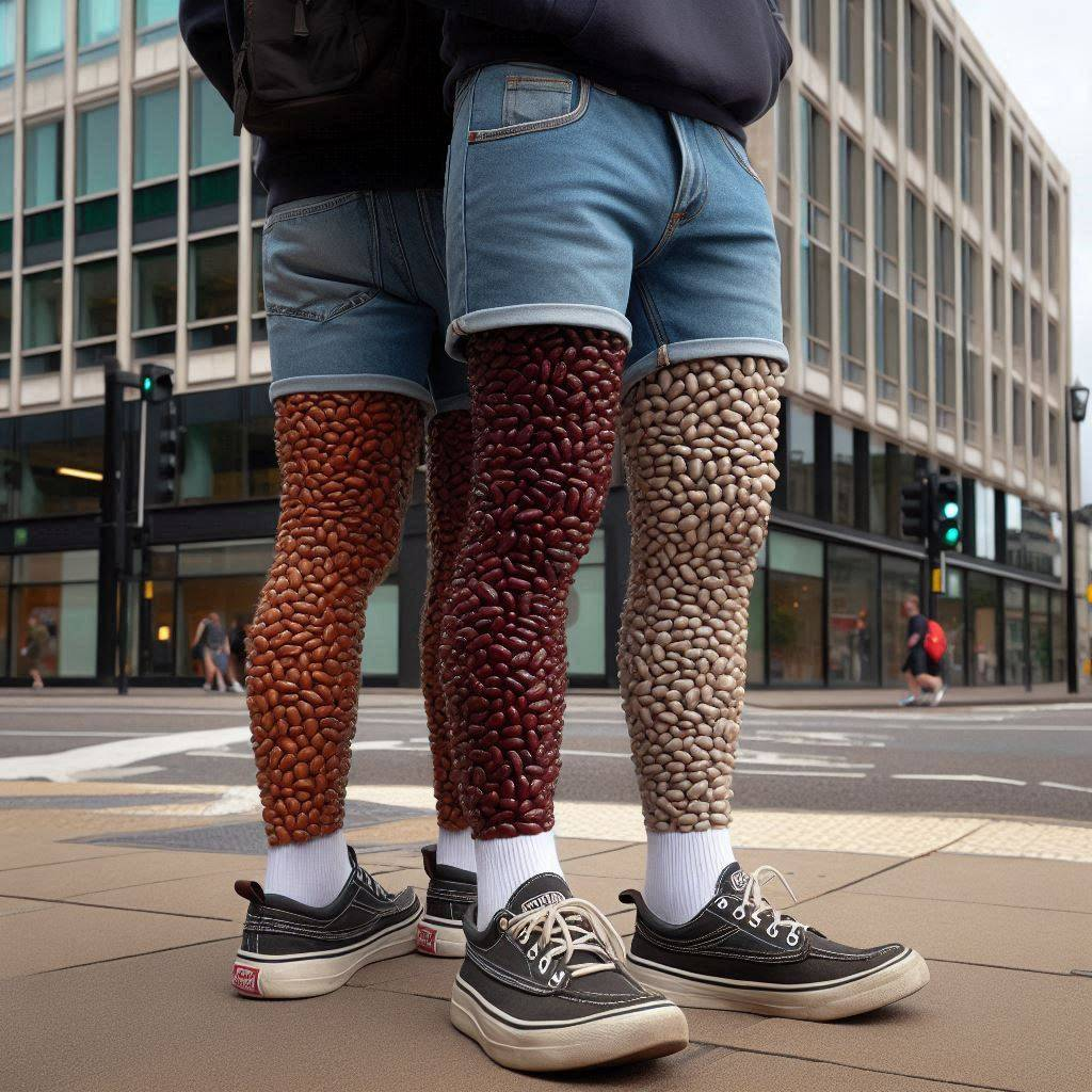 BEAN LEGS STRUTTING ON THE SIDEWALK OF LIFE