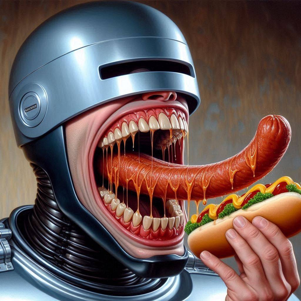 ROBOTIC MOUTH DEVOURING MEATY DELIGHTS