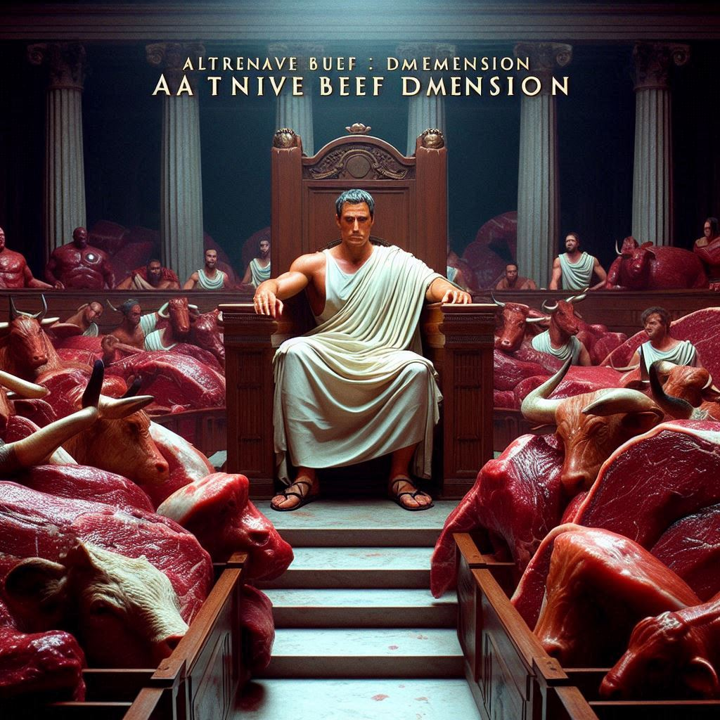 COWS BLEEDING OUT IN A MEAT PARADE