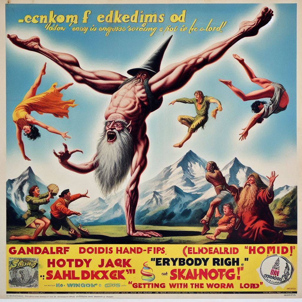 GODS DOING ACROBATICS ON MOUNTAIN'S BACK