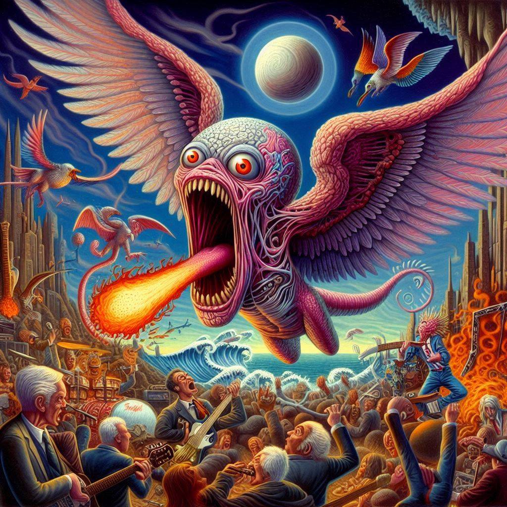 MONSTER CUMMING FIRE ON A ROCK CONCERT