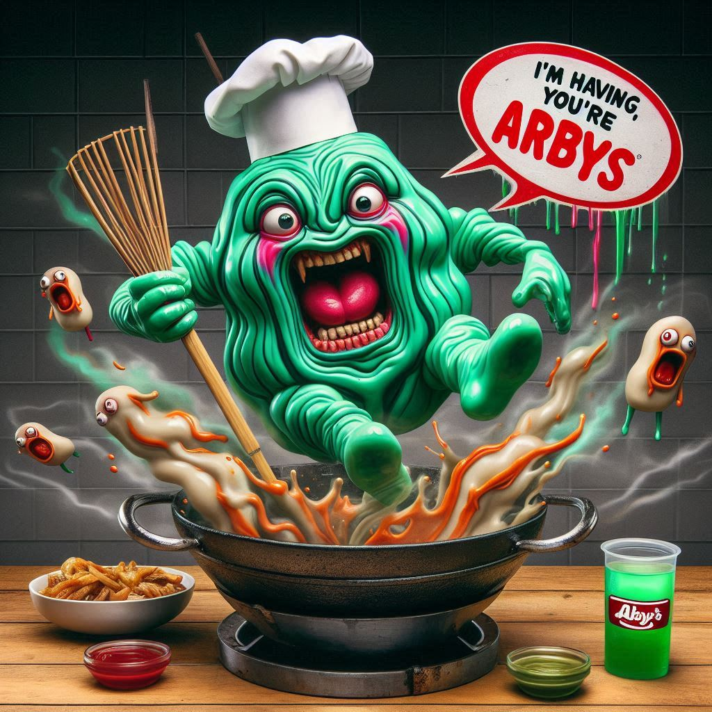 GOOEY MONSTER STIRRING UP SOULS IN A CAULDRON