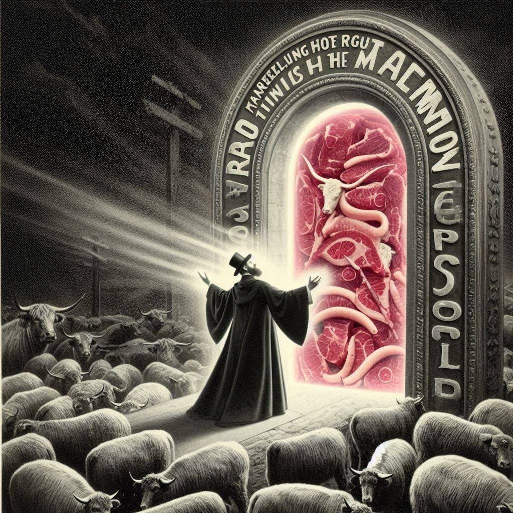 COWS MARCHING TO MEAT'S GORY GATEWAY