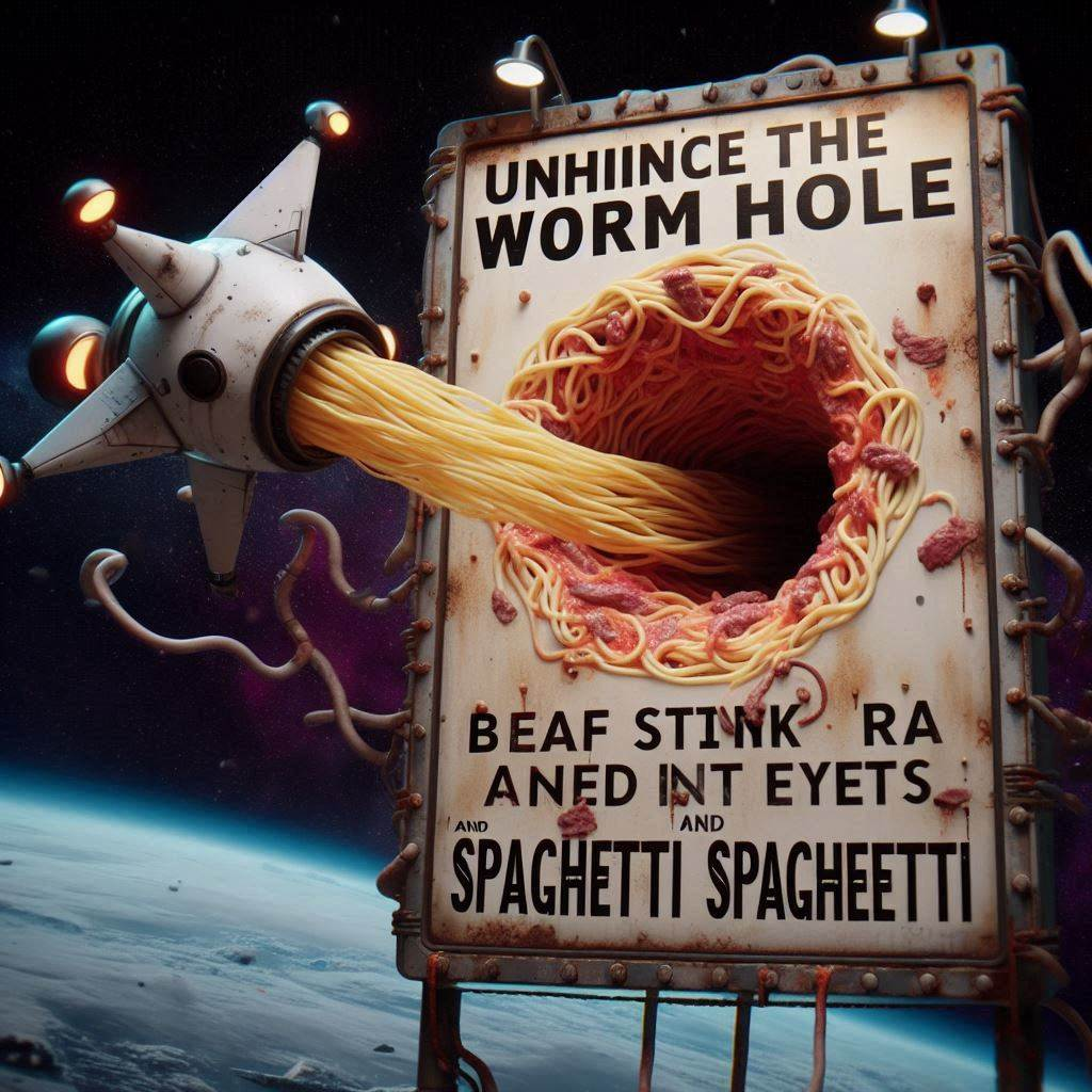 PASTA BLACK HOLE SUCKING IN THE UNIVERSE