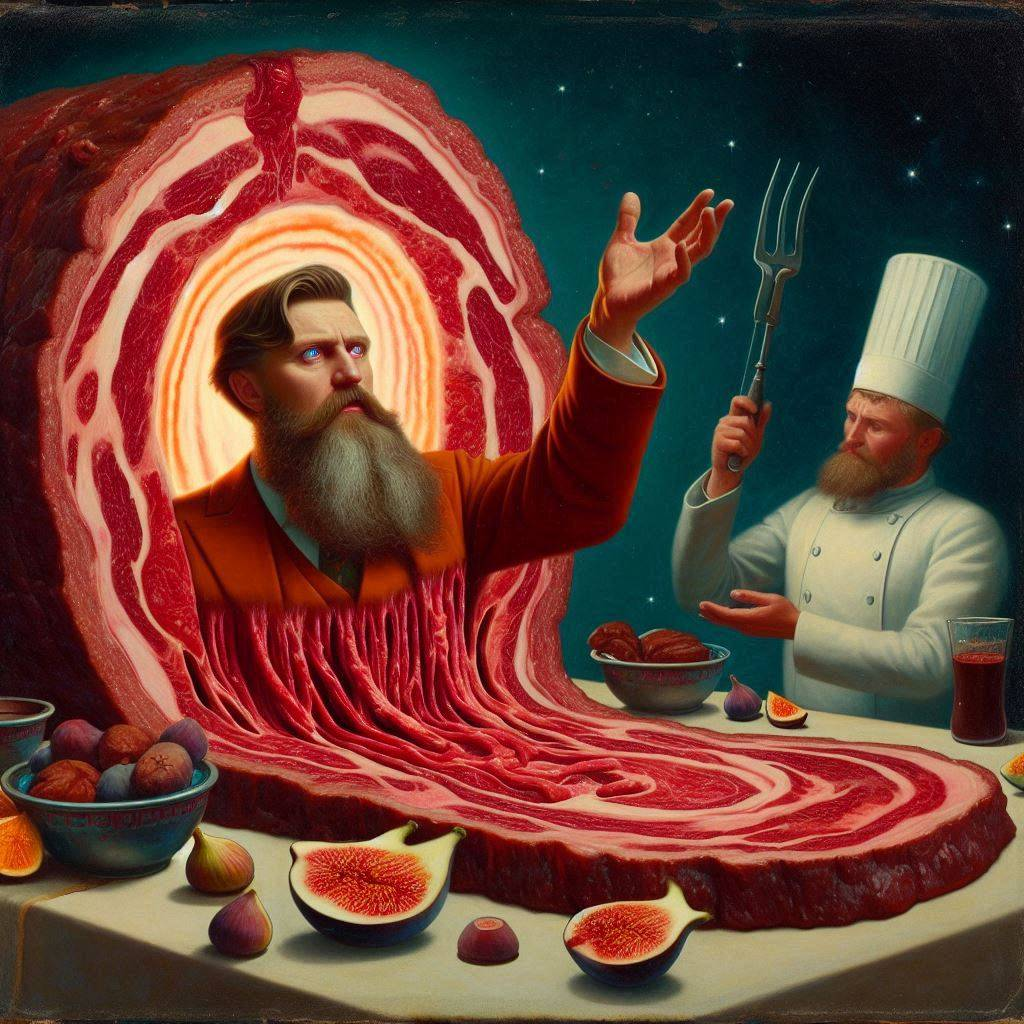 MAN MADE OF MEAT SCREAMING FOR SALT