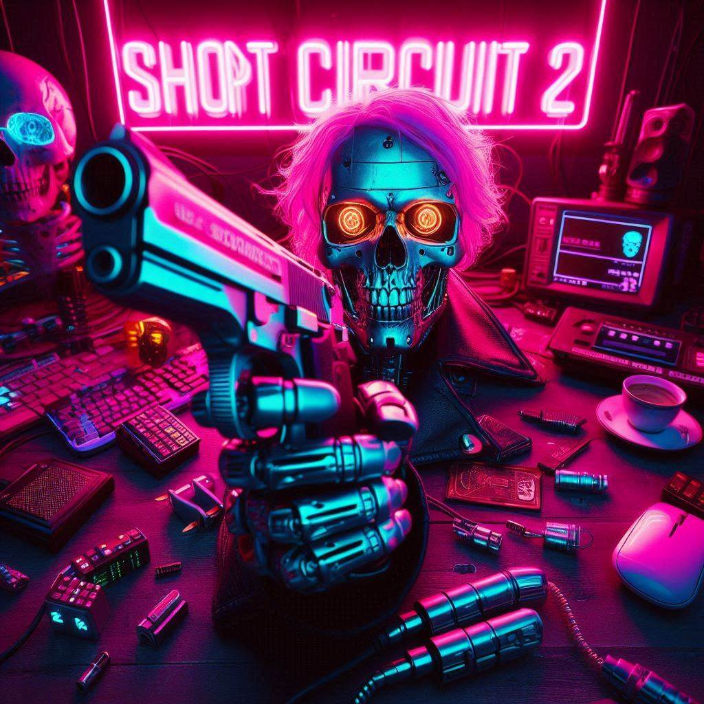 SKULLS BANGING GUNS IN A TECH NIGHTMARE