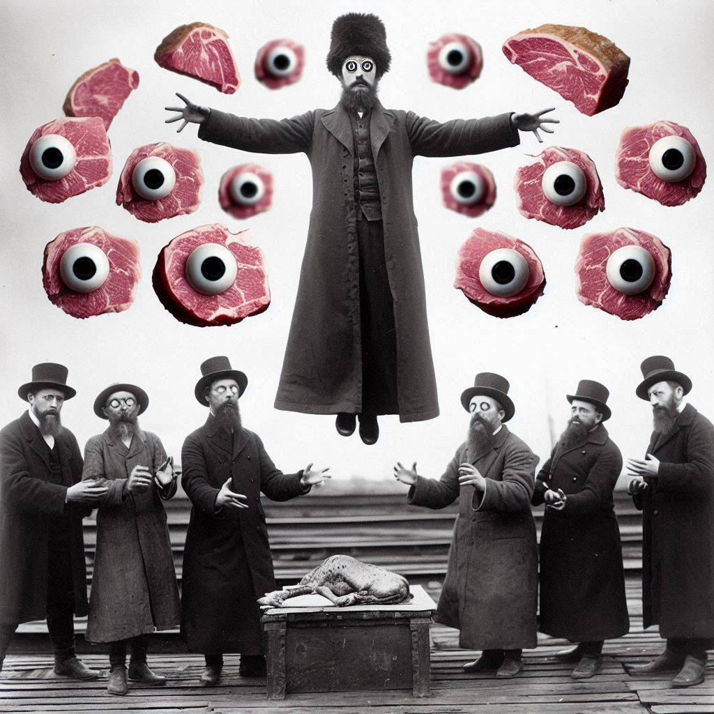 MEAT FLOATING IN A SEA OF EYES