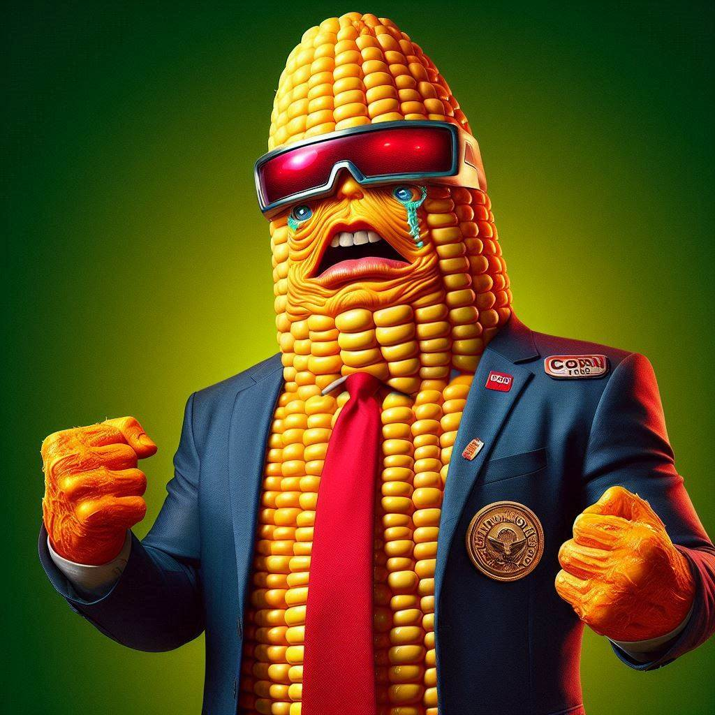 CORN MAN CRYING TEARS OF BUTTERED SORROW