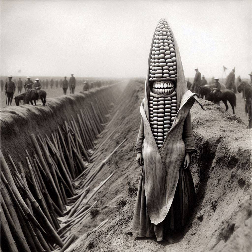 CORN WOMAN SPITTING OUT GRAVE DIRT