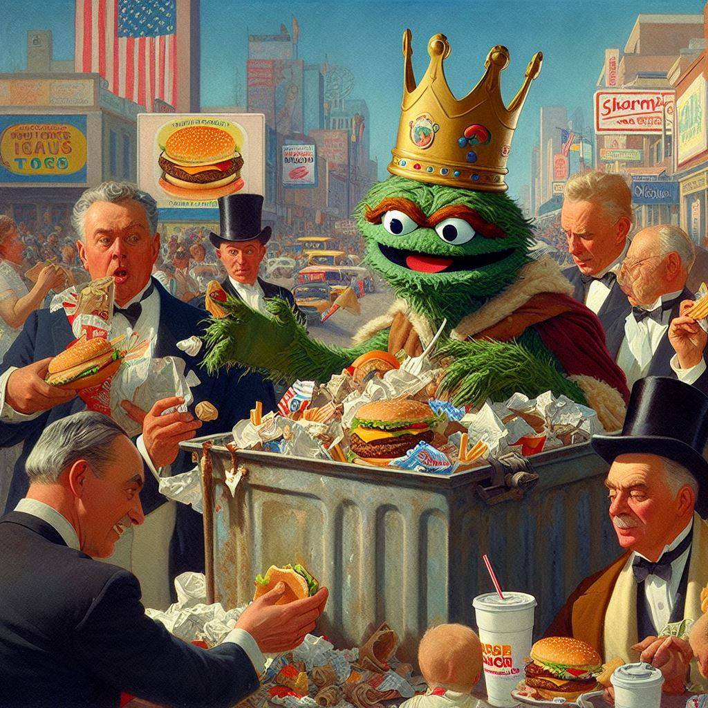TRASH KING FEASTING ON HUMAN GARBAGE