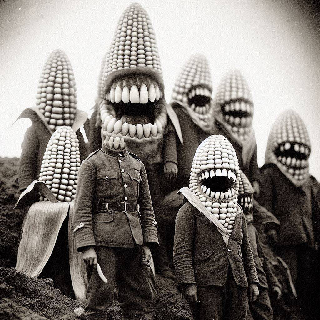 CORN MONSTERS EATING HUMAN SOULS FOR BREAKFAST