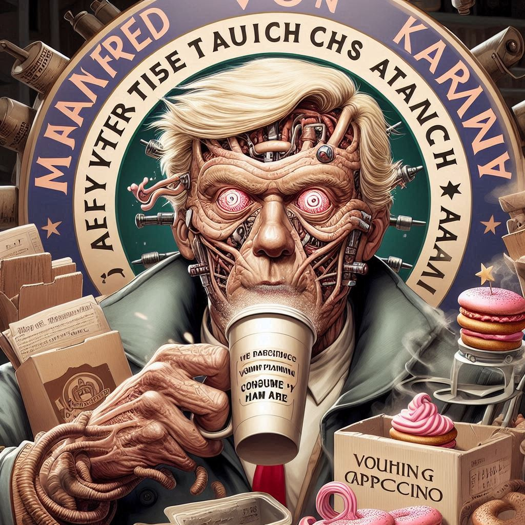 ROBOTIC HEAD DRINKING HUMAN SOULS FOR BREAKFAST