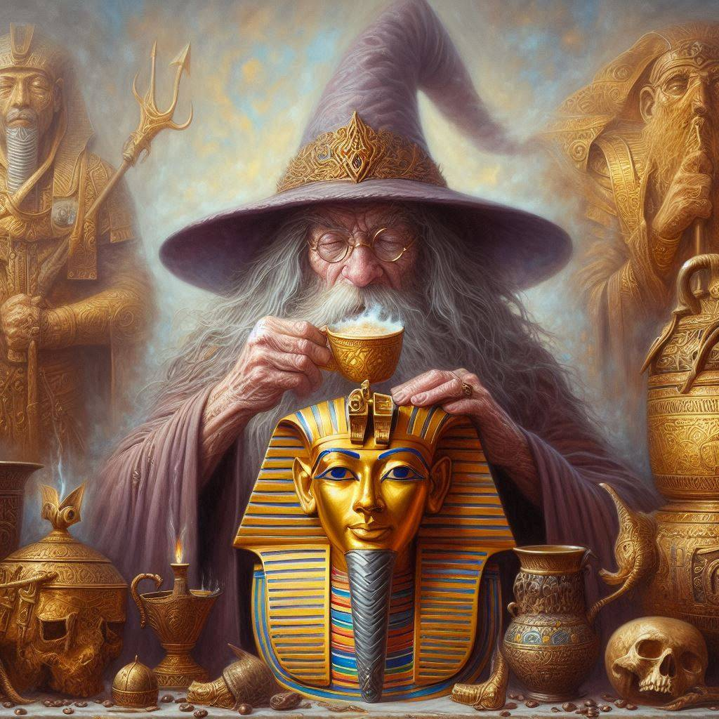 WIZARD SIPPING ON PHARAOH'S GOLDEN TEARS