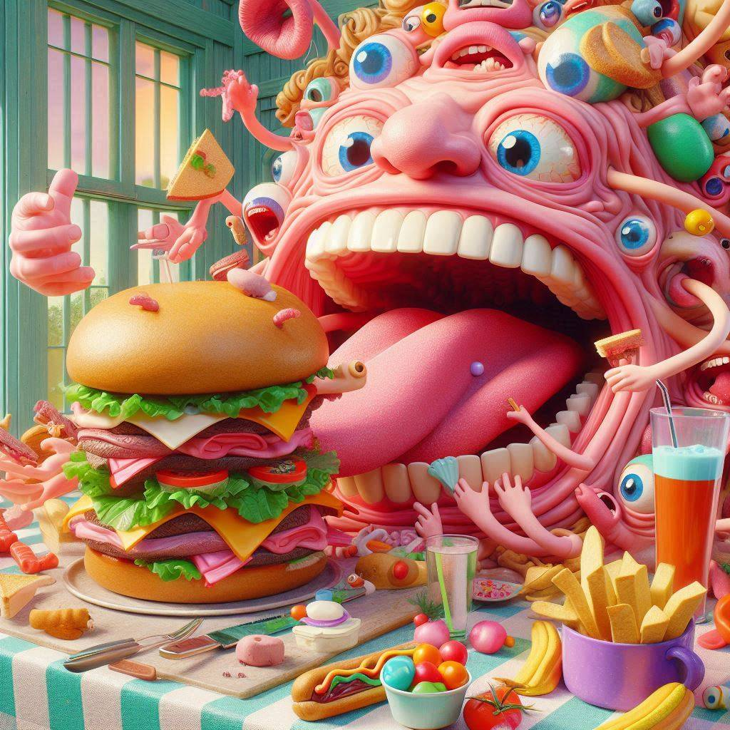 MONSTER MUNCHING ON A MEATY MESS OF GLUTTONY