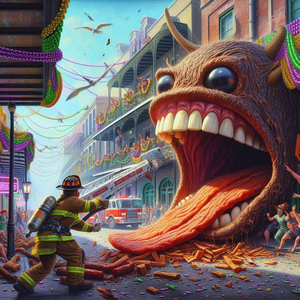 MONSTER GOBBLING THE CITY'S SOUL WHOLE