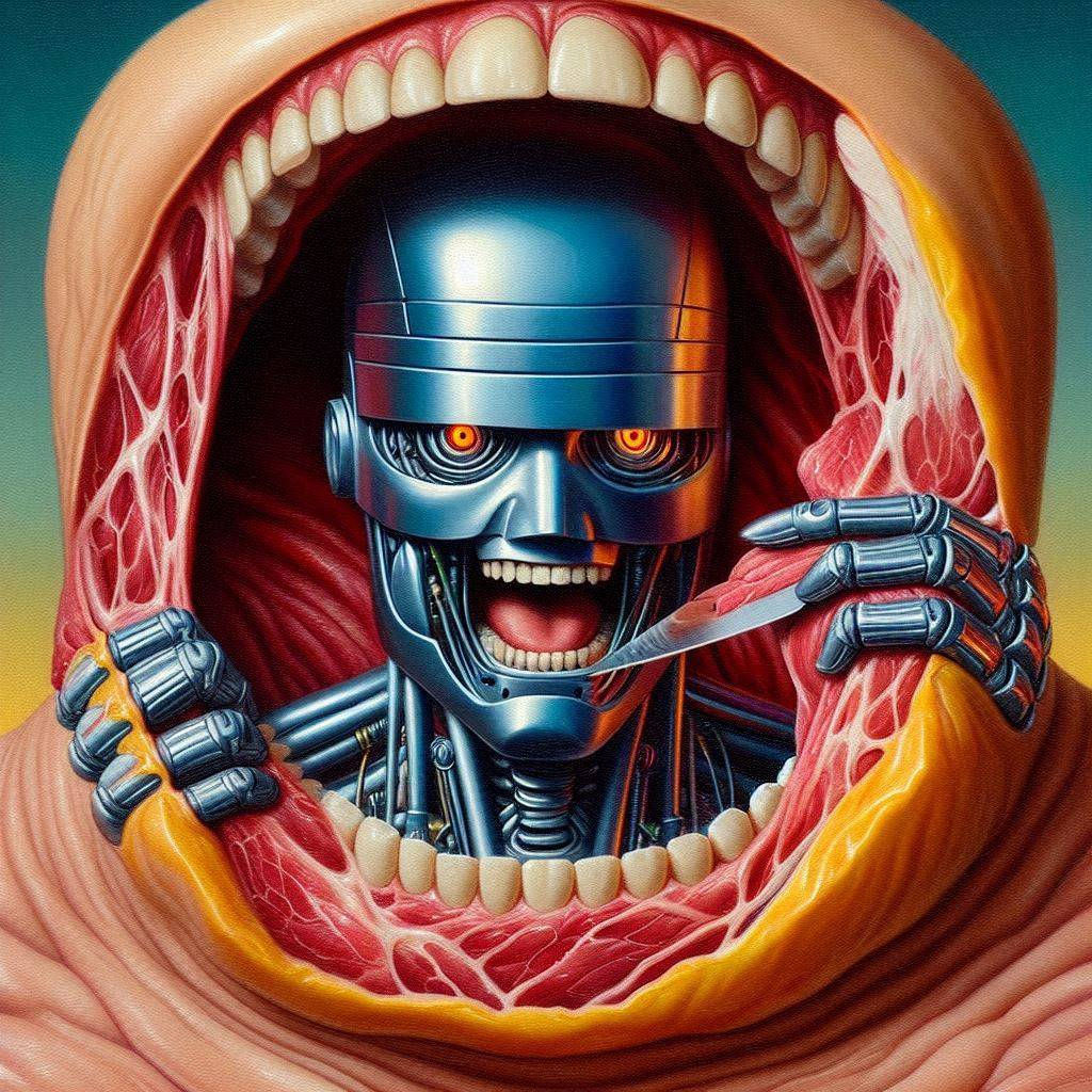 ROBOT GUTTING FLESH LIKE A CARNIVORE'S DREAM