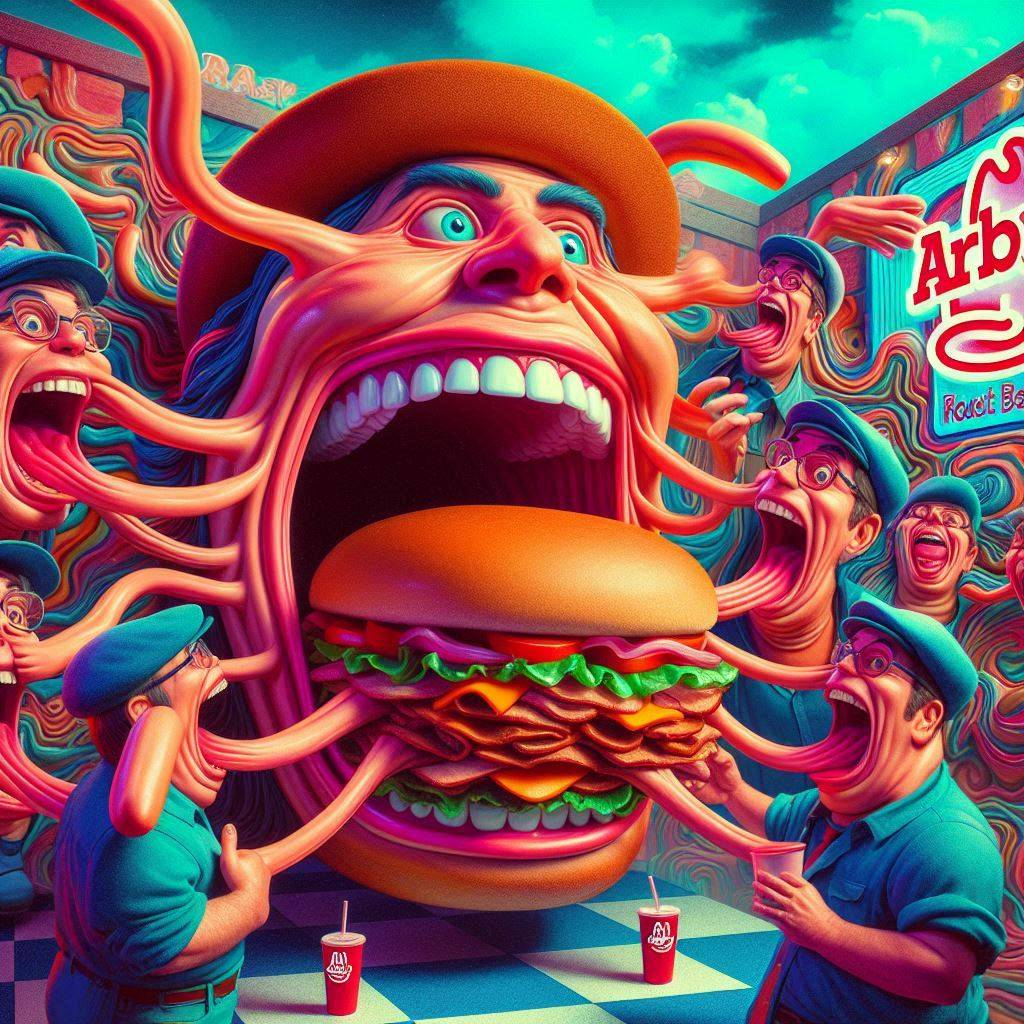 MOUTHS EATING MOUTHS IN A BURGER NIGHTMARE