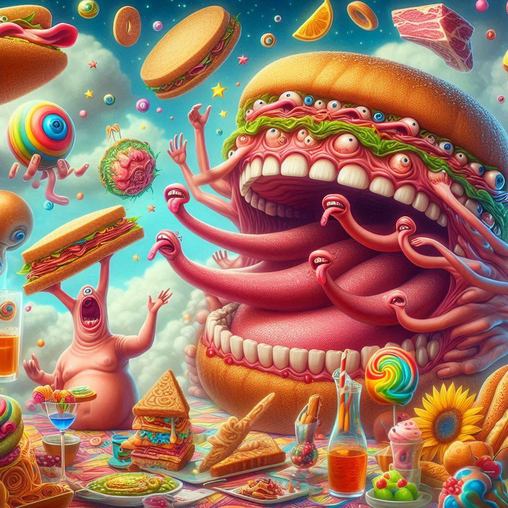 BURGER MONSTERS EATING THEIR OWN GUTS