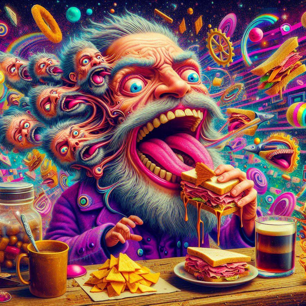 OLD MAN DEVOURING HIS OWN NIGHTMARES