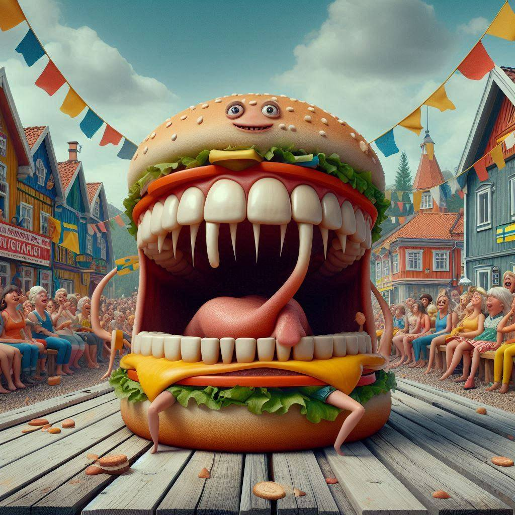 BURGER DEVOURING ITS OWN NIGHTMARES