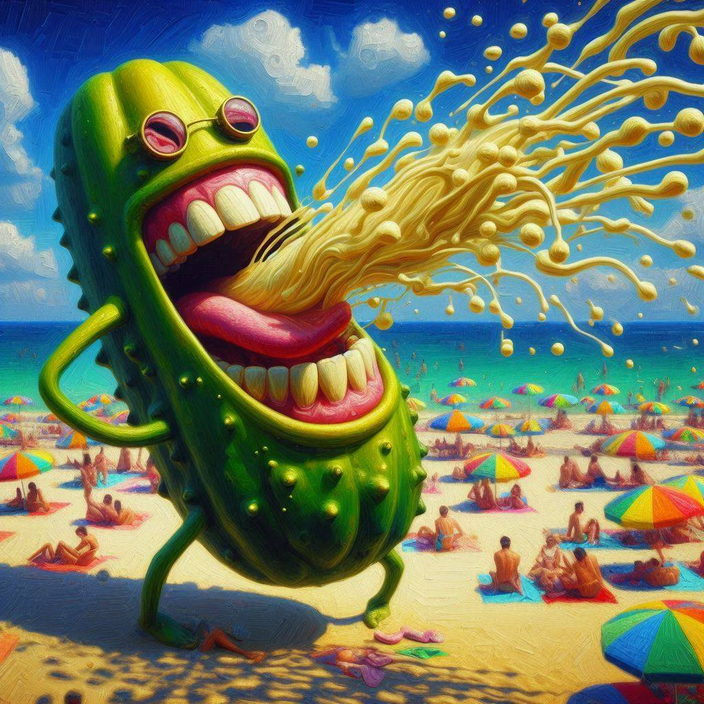 PICKLE VOMITING SUNSHINE ON BEACH BUMS