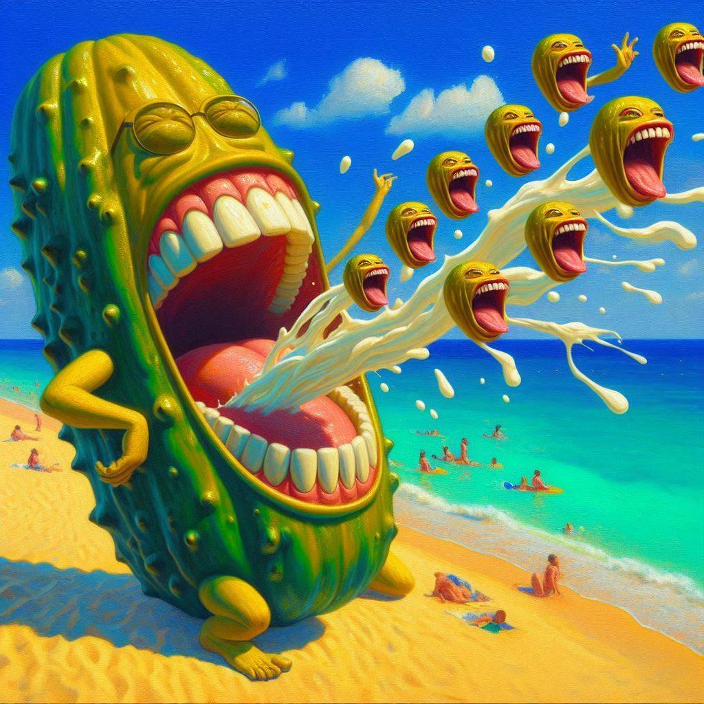 PICKLE CUMMING LAUGHTER ON SUNBATHERS