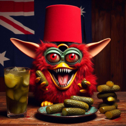 MONSTER MUNCHING ON PICKLES LIKE A GLUTTONOUS BEAST