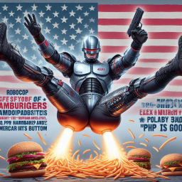 ROBOCOP SHITTING FRENCH FRIES ON AMERICA'S FACE