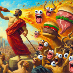 GODS CHUGGING BURGERS AND SPITTING CHAOS