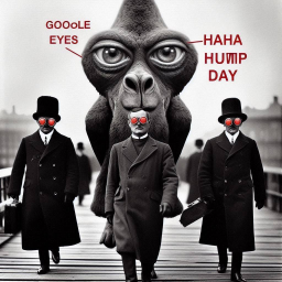 GORILLA EYES SCREAMING AT DRESSED-UP ZOMBIES