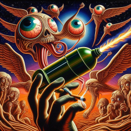 SKULLS SPITTING FIRE IN A NIGHTMARE ORGY