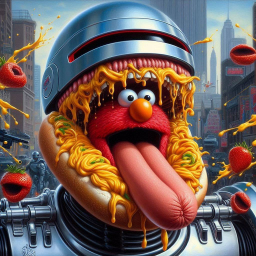 HOT DOGS AND PASTA SPILLING GUTS IN THE CITY