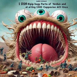 MONSTER GOBBLING SOLDIERS LIKE CHEWING GUM