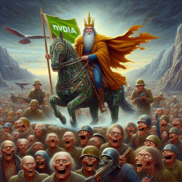 KING OF THE DIGITAL ZOMBIES RIDING A CYBER HORSE