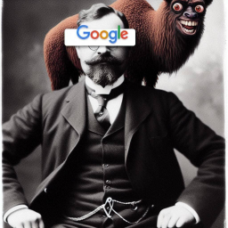 MAN WITH A MONKEY SHOVING GOOGLE UP HIS ASS