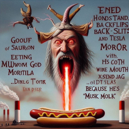 DEMONIC HOT DOG SPEWING FIRE AND CHAOS