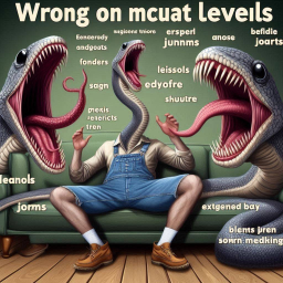 SNAKES EATING A MAN'S SOUL ON THE COUCH