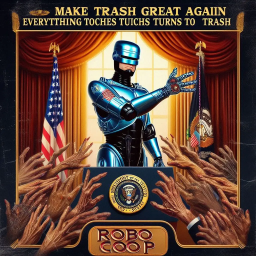 ROBOTIC HANDS GRABBING AT TRASHY POWER