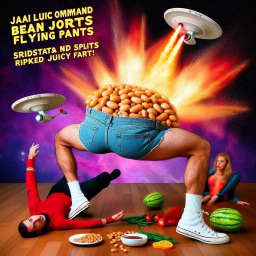 BUTT EXPLODING BEANS INTO SPACE'S FACE