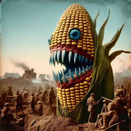 CORN MONSTER DEVOURS THE BATTLEFIELD'S SOUL