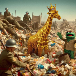 GIRAFFE SHITTING GOLD IN A TRASH WARZONE
