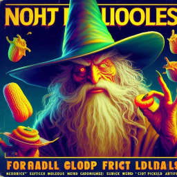 WIZARD SERVING UP CORN ON A PLATE OF CHAOS