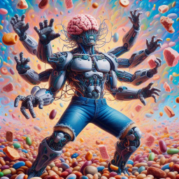 BRAIN-BOT JACKING OFF ON CANDY RAIN