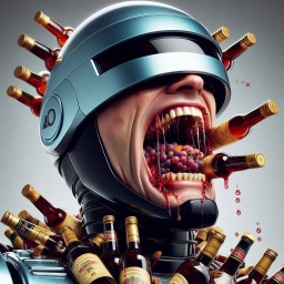 ROBOTIC MOUTH VOMITING BOOZE AND GRAPES