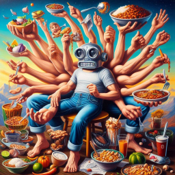 HUMANITY'S GLUTTONY WITH A ROBOTIC TWIST