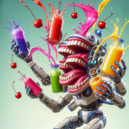 ROBOTIC MOUTH CUMMING FLUIDS IN EVERY COLOR