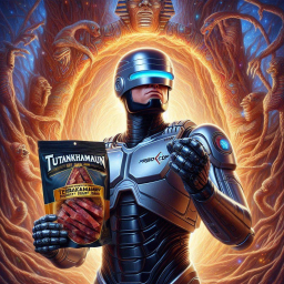 ROBOTIC WARRIOR SERVING ANCIENT MEAT SNACKS