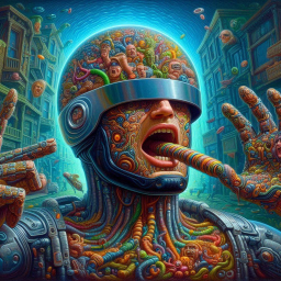 ROBOTIC HEAD EXPLODING WITH GOOEY NIGHTMARES