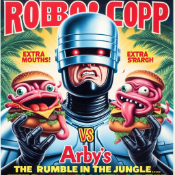 ROBOTS EATING BURGERS WITH EXTRA MOUTHS!